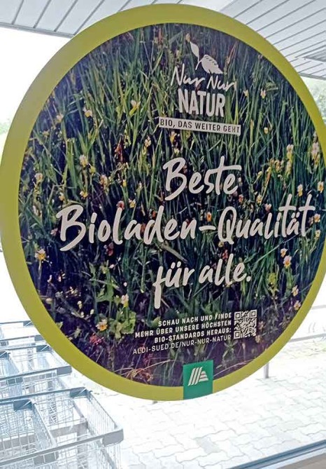 Aldi wirbt für Bioläden