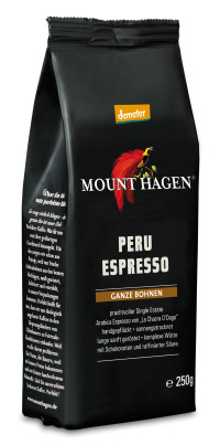 Mount Hagen Demeter Espresso Peru ganze Bohne, Softpack