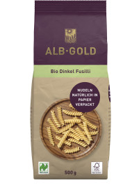 ALB-GOLD Bio Dinkel Pasta Fusilli (Naturland) 8 x 500 g