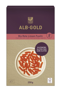 ALB-GOLD Bio Rote Linsen Fusilli 8 x 250 g