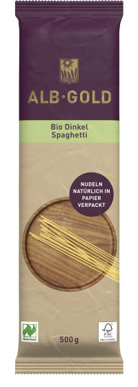 ALB-GOLD Bio Dinkel Pasta Spaghetti (Naturland) 12 x 500 g