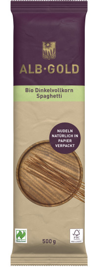 ALB-GOLD Bio Dinkelvollkorn Spaghetti (Naturland) 12 x 500 g