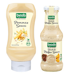 Pommes Sauce und Steak & Pfeffer Sauce